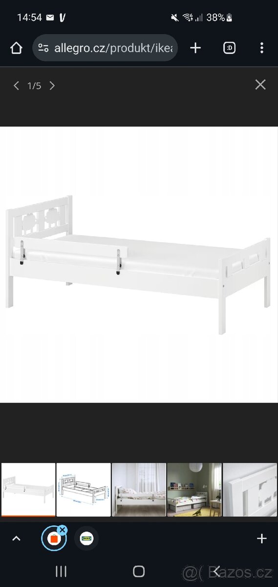 Ikea Kritter dětská postýlka 70x160 včetně roštu a matrace