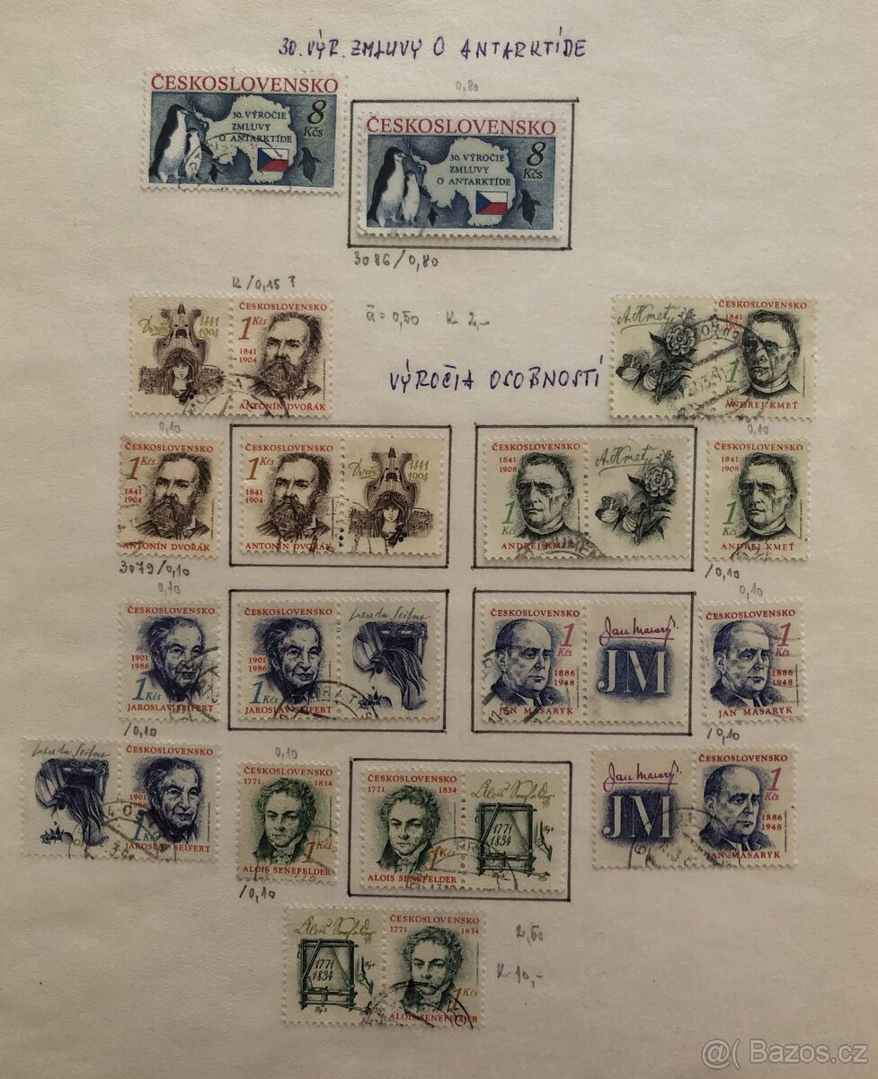 Prodám album známek - filatelia, sbírka ČSSR 1980-1992