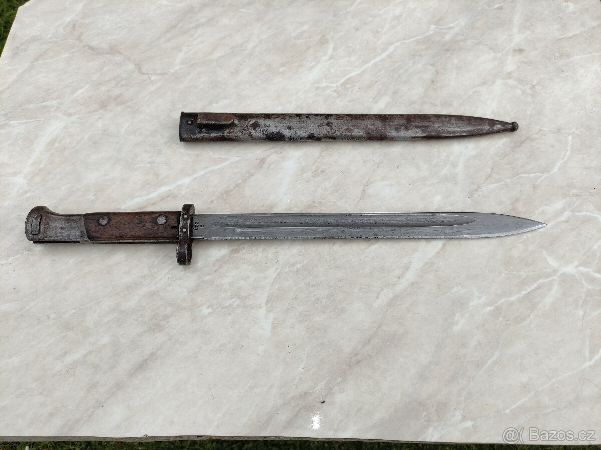 Československý krátký bajonet vz. 22 ČSZ E v původním stavu