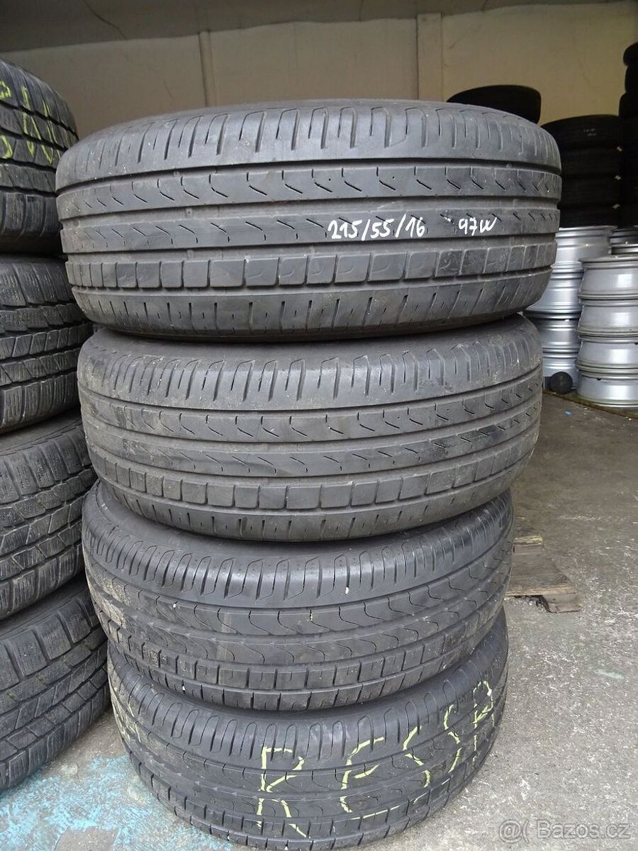 Letní pneu Pirelli, 215/55/16, 4 ks, 5 a 7 mm