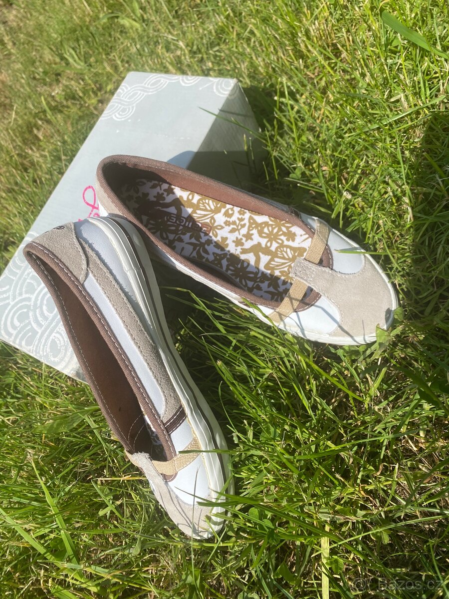Baleríny white/khaki vel. 36