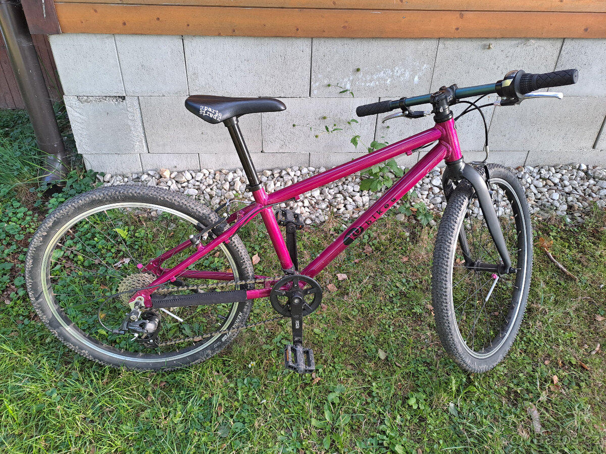 KUBIKES - dětské kolo 24L MTB růžová + stojánek