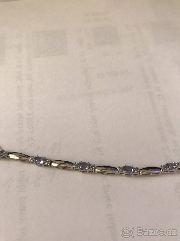 Zlatý náramek s diamanty a tanzanity