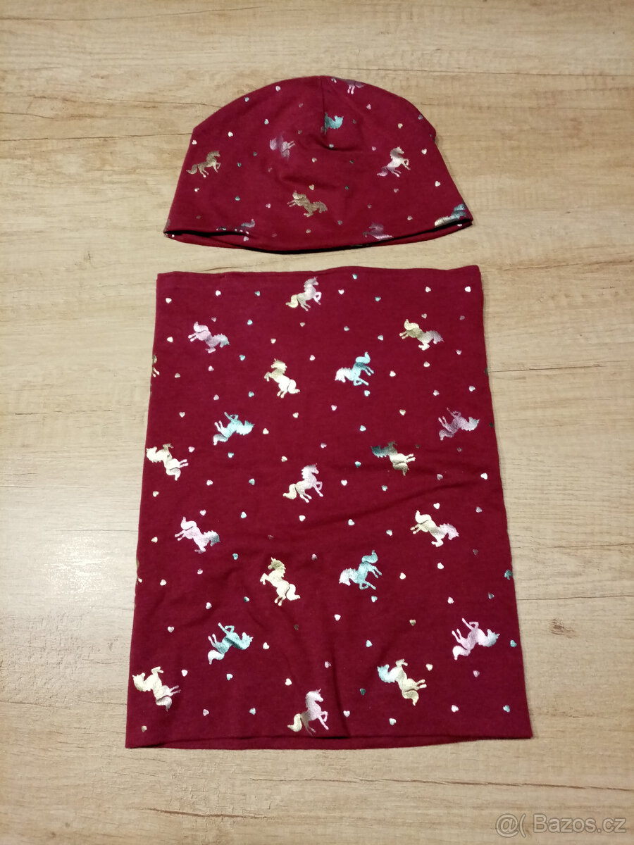 2x set čepice a nákrčník vel. 3-5 let