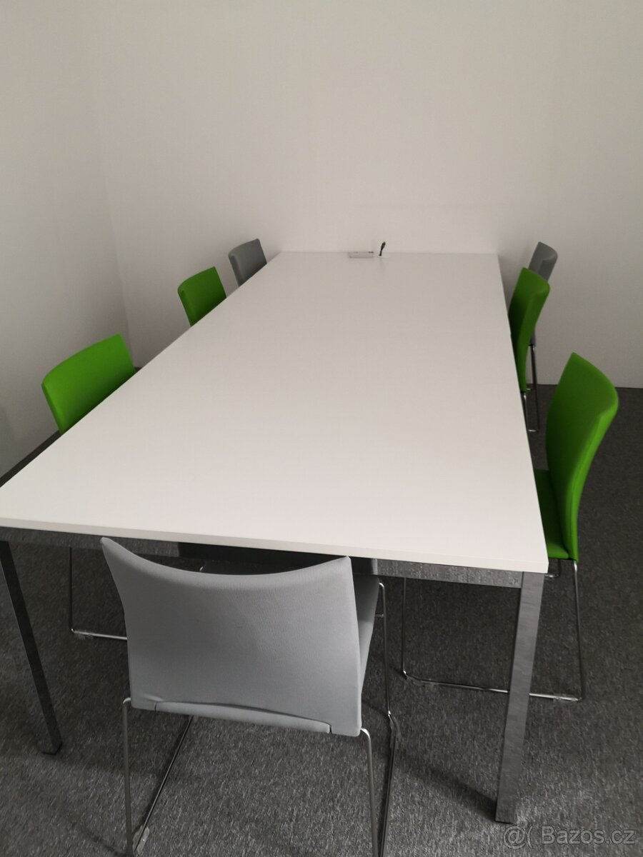 Kancelářský stůl bílý + chrom 120 x 140cm