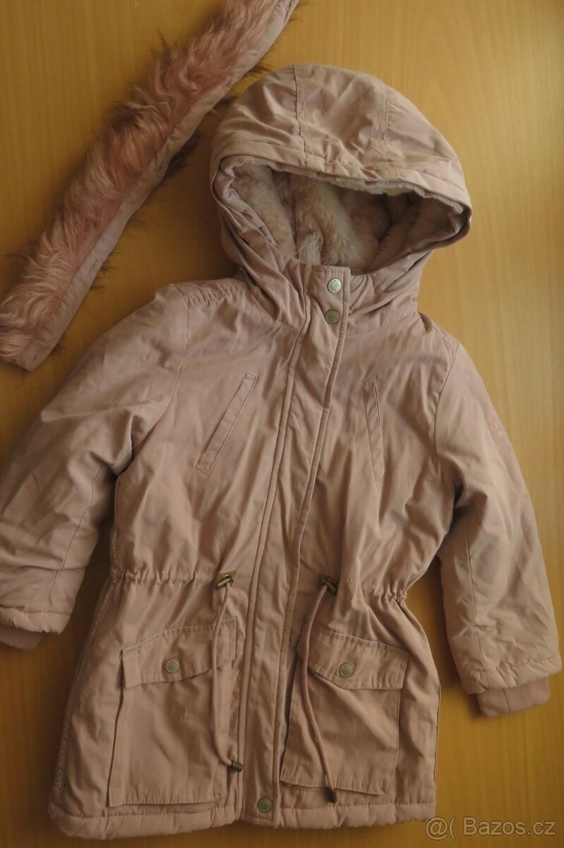Kabátek béžový s kapucí, vel. 116