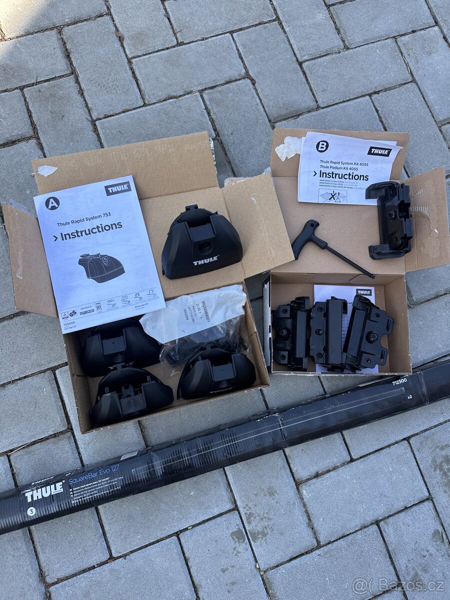 Střešní nosiče Thule Mercedes Benz E kompletní set se zámky