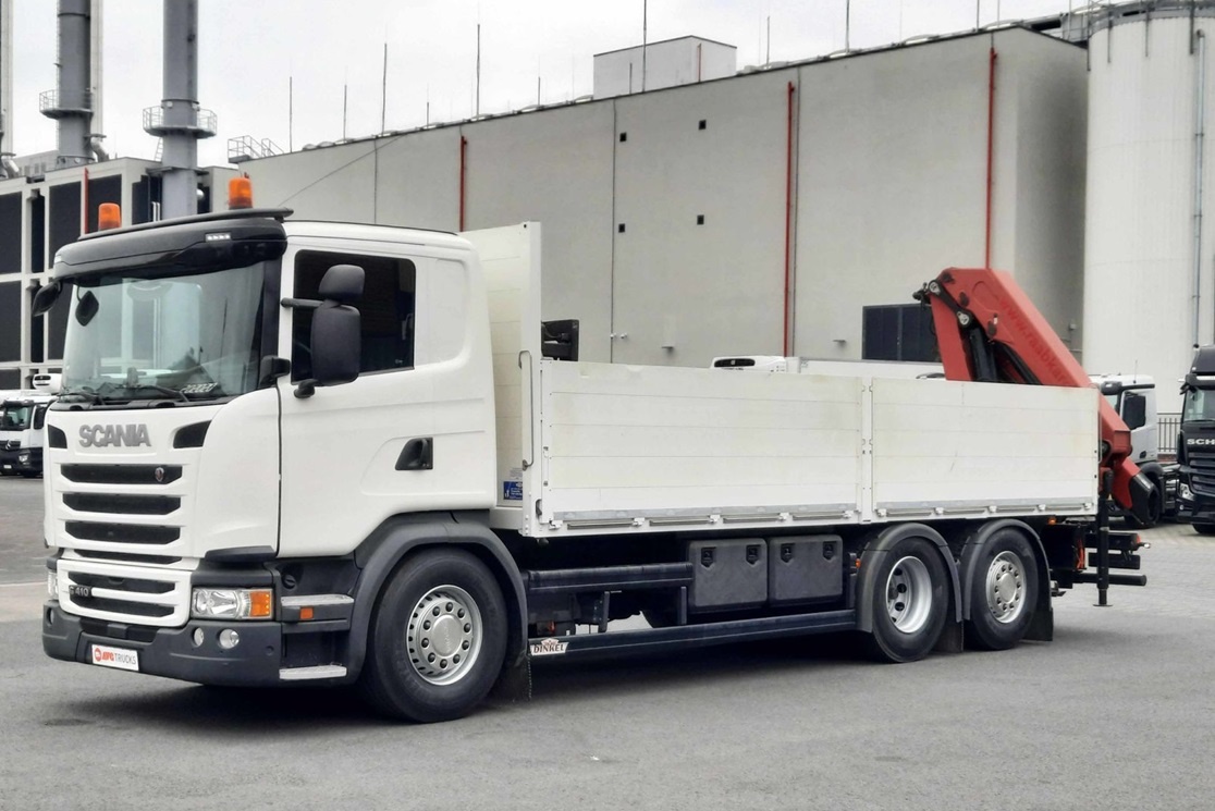 Scania G 410 - 6x2 – Valník + HR-HMF 2620-K3 – EURO 6