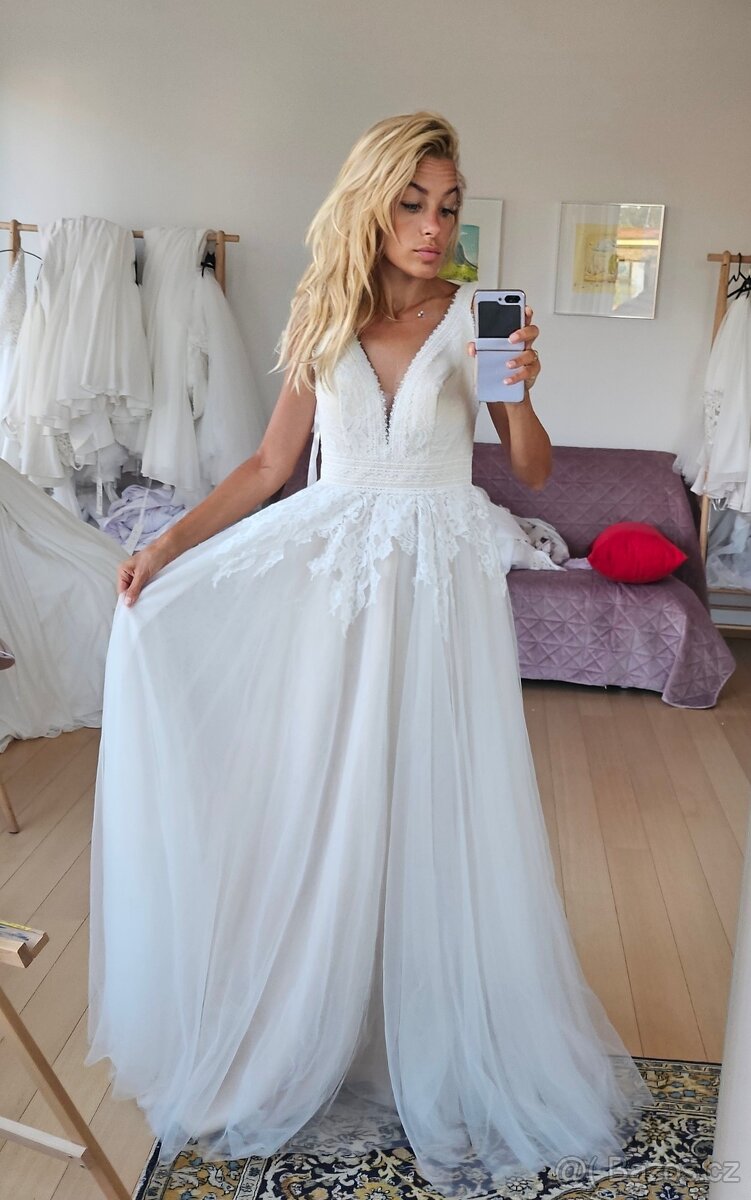 Nové svatební šaty v boho stylu xs-s a m-l