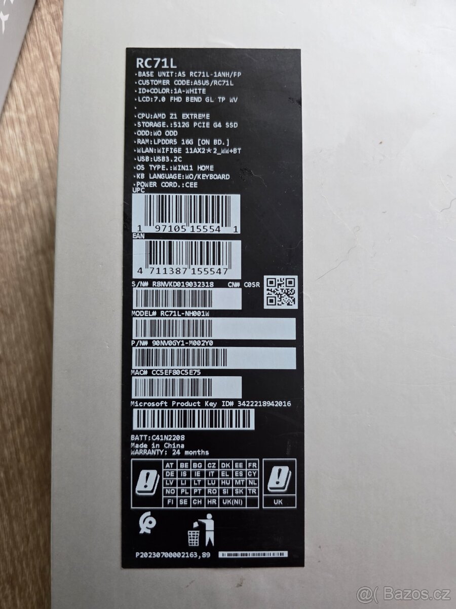 Herní konzole ASUS ROG Ally - AMD Z1 Extreme/16GB/512GB
