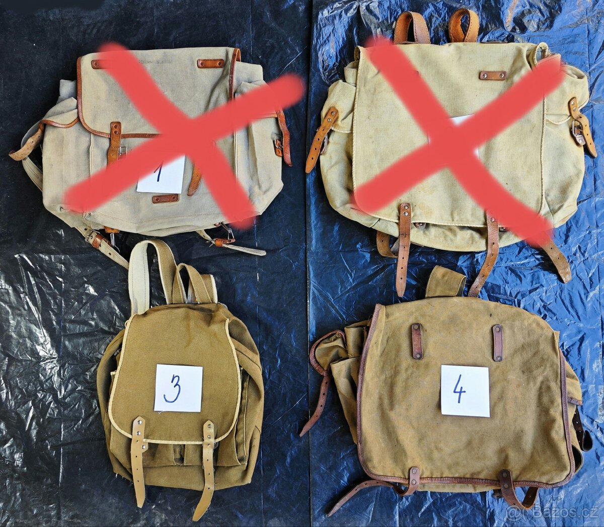 Staré trampské batohy