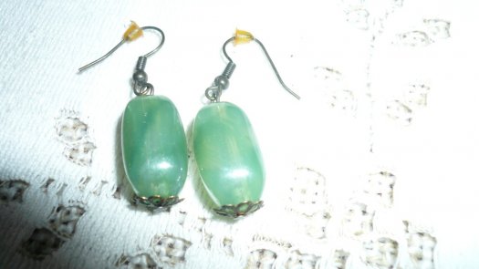 naušnice smaragdové s kytičkou