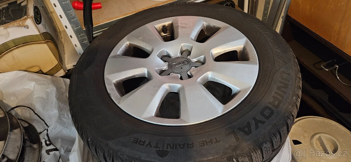 Alu disky Audi 5x112 16" s pneu Uniroyal (DOT 2618)