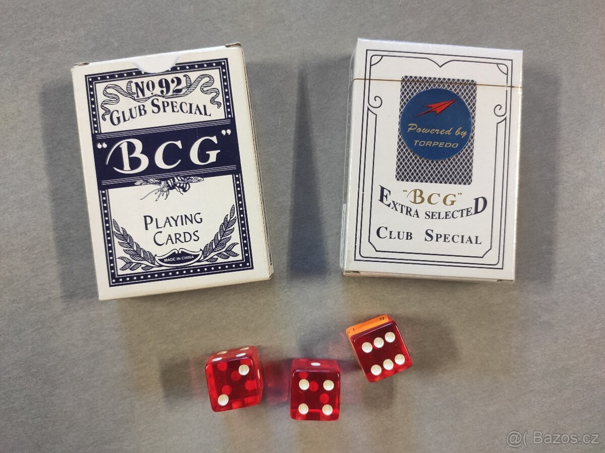 -NOVÉ- Poker karty 2x 92 karet, 3x kostka