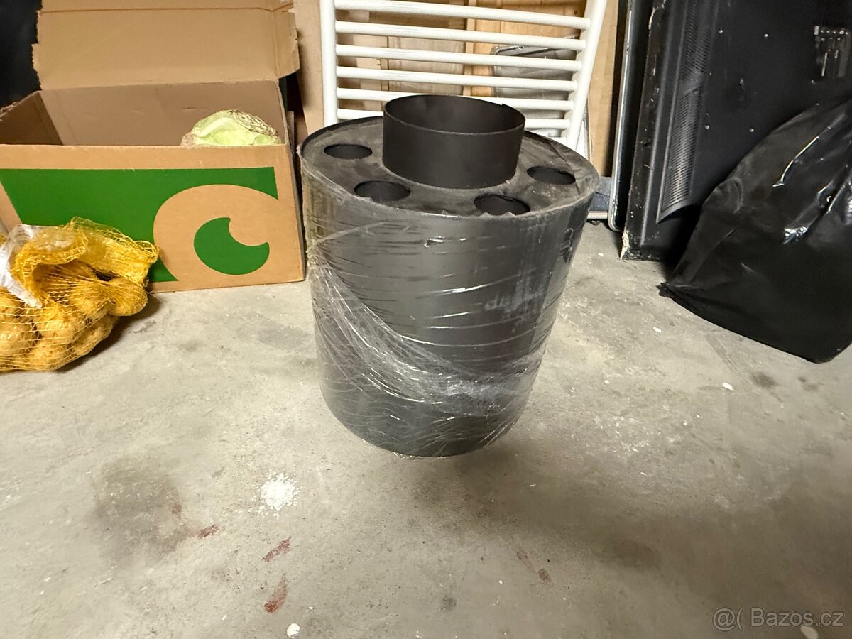 Teplovzdušný výměník na kouřovod 150 mm NEPOUŽITÝ