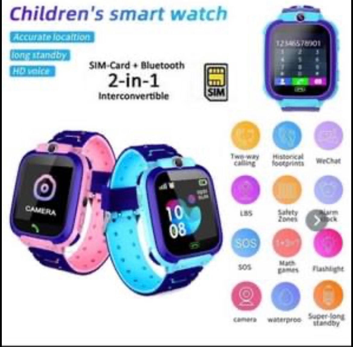 Dětské smart watch, kamera,GPS,Sim, chytré hodinky