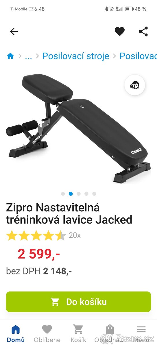 Šikmá posilovací lavice