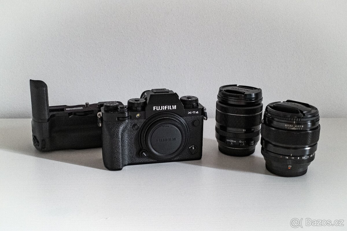 Fujifilm X-T4 + grip + 2 objektivy XF 18–55mm + Fujinon 23mm