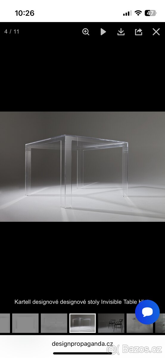 Kartell_transparentní stůl