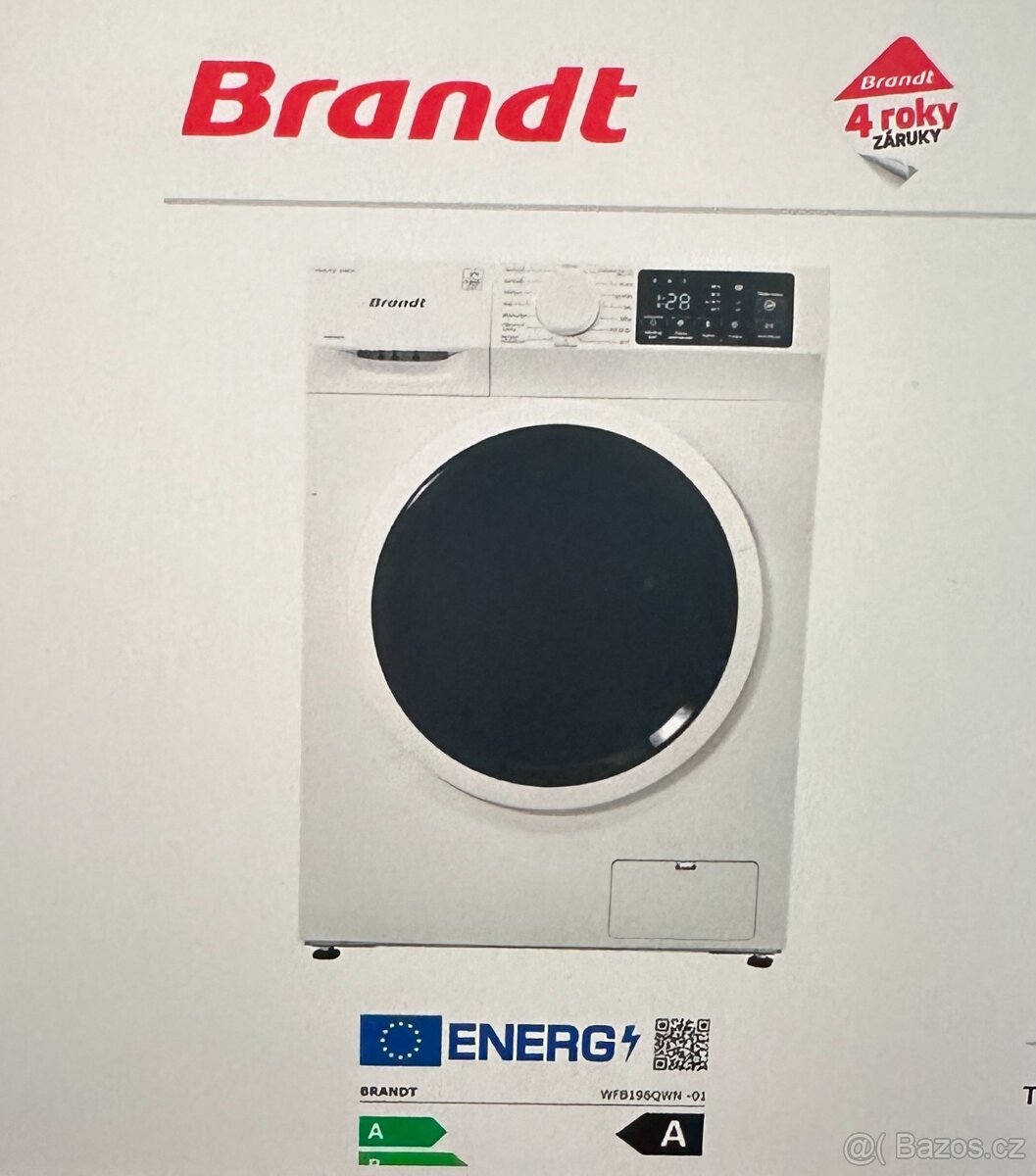 Pračka Brandt, nová, 4 roky záruka, energetická třída A