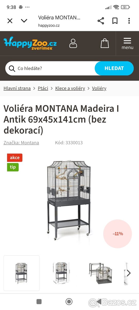 Voliéra Montana Madeira 1 Antic