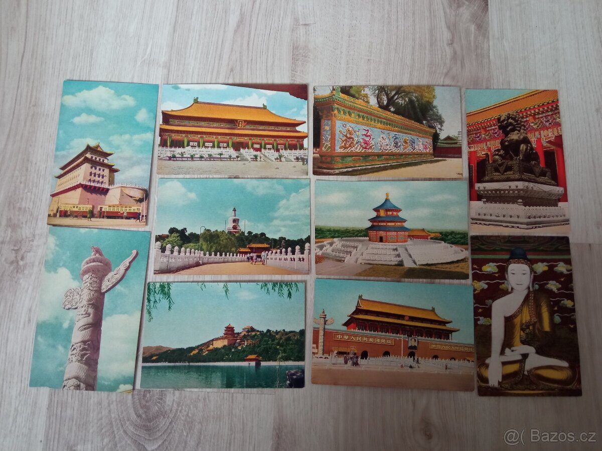 Sada 10 starých pohlednic – Čína Peking
