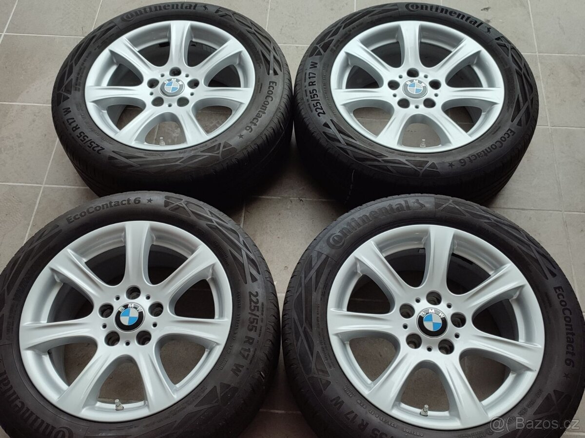 Zánovní letní ALU komplet BMW 17" 5x120 ET34 pneu 225/55/17