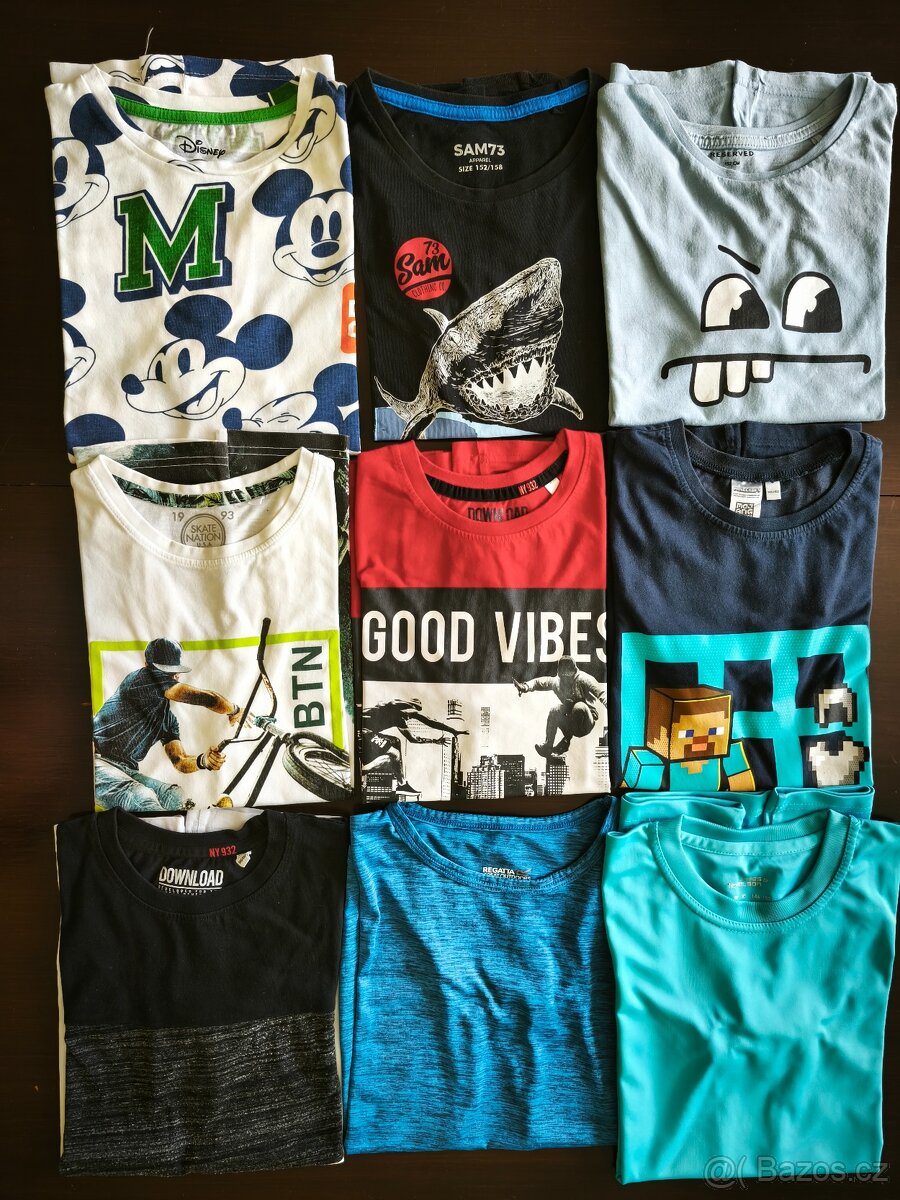 Trička vel 146/152 - 9 ks