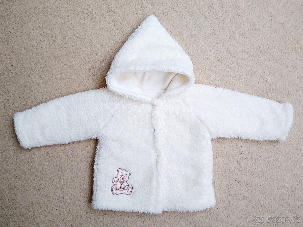 Nový chlupatý podšitý kabátek, bunda vel. 80