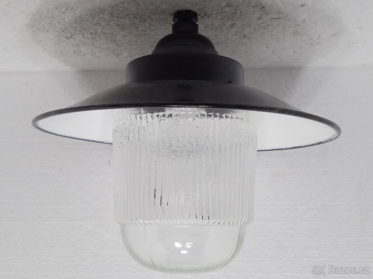 Lustr - Smaltované stropní retro světlo