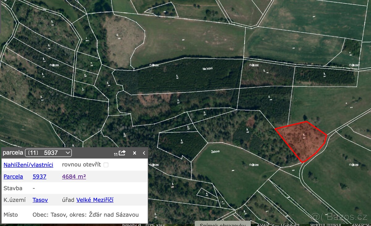 Prodej lesů v k.ú. Tasov