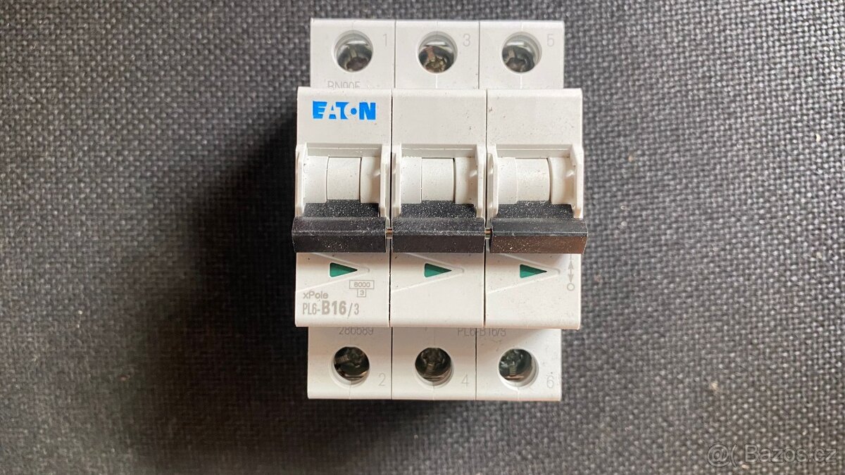 ✅ Jistič Eaton PL6-B16/3 (3-fázový, 16A)