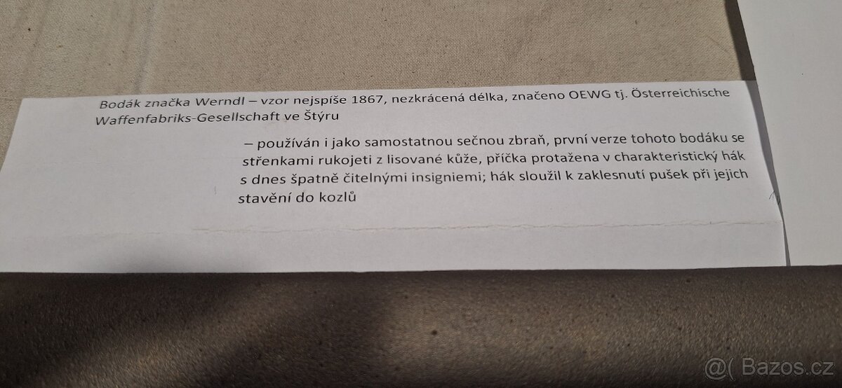 Bodák + pochva Werndl