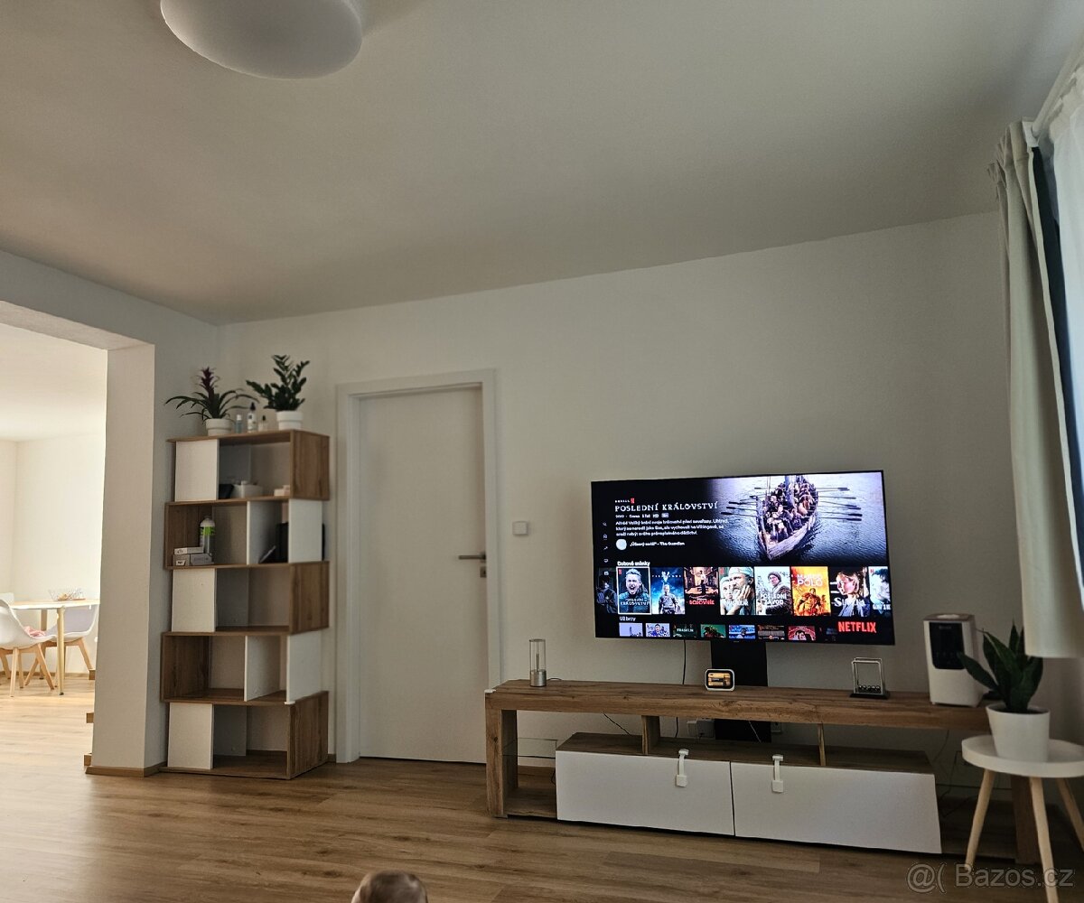 TV stolek dub wotan/bílá lesklá, 160 cm