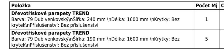 Vnitřní parapety  dub venkovský