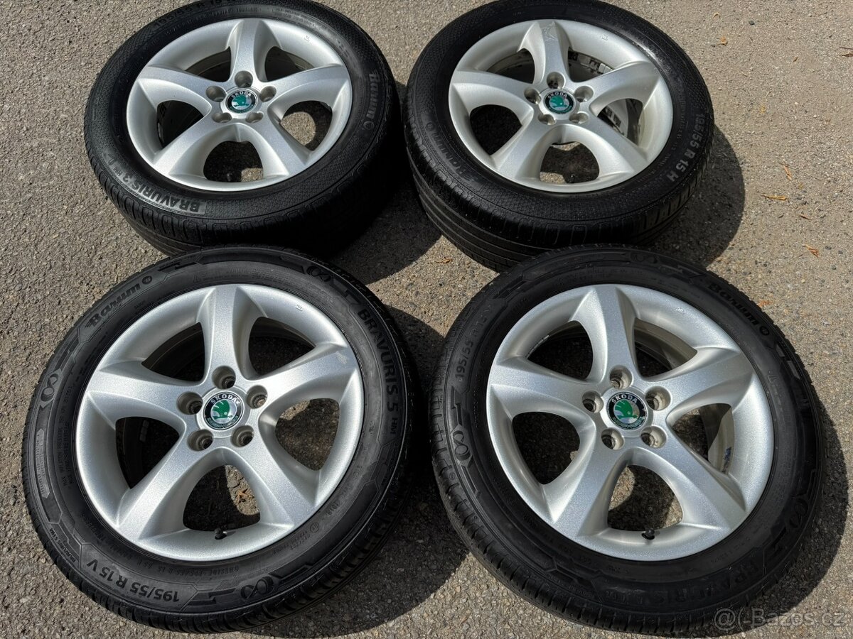 Alu 15" 5x100 škoda ANTARES , letní 75%, Fabia TOP