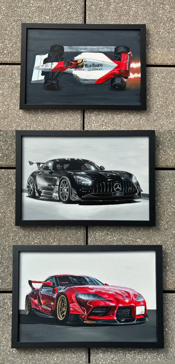 Malby sportovních aut- Mercedes AMG GT, Supra A90 MKV, F1