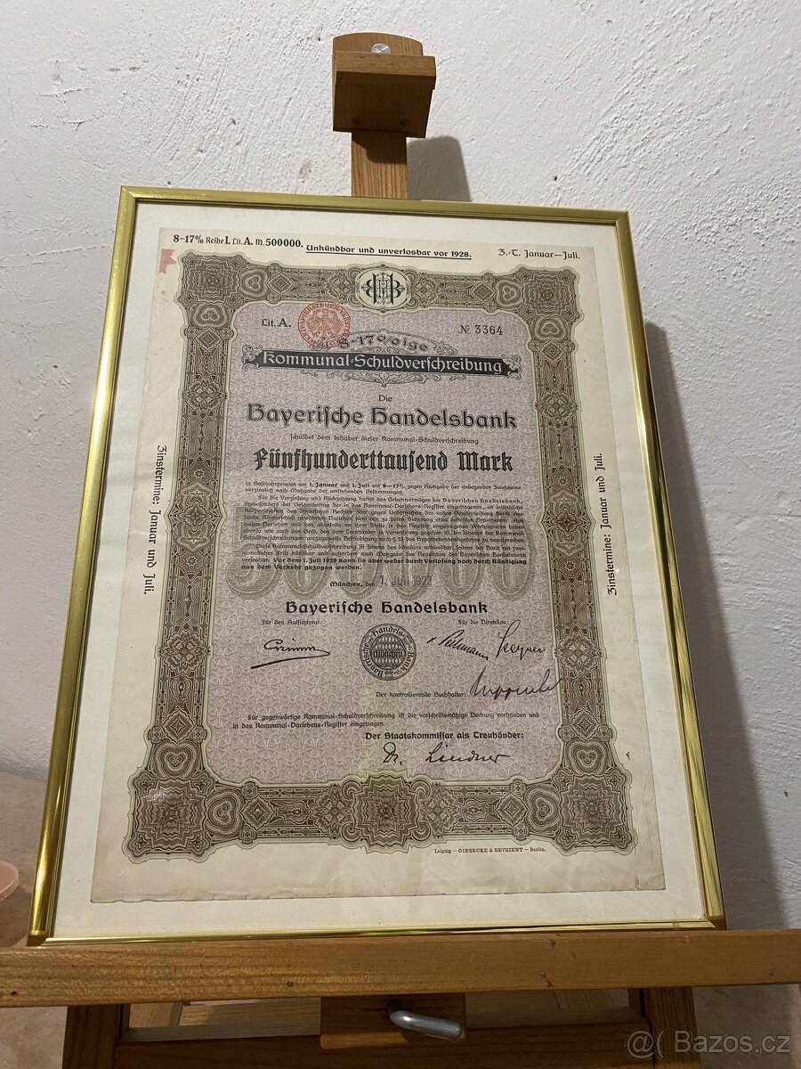 Starý německý dluhopis