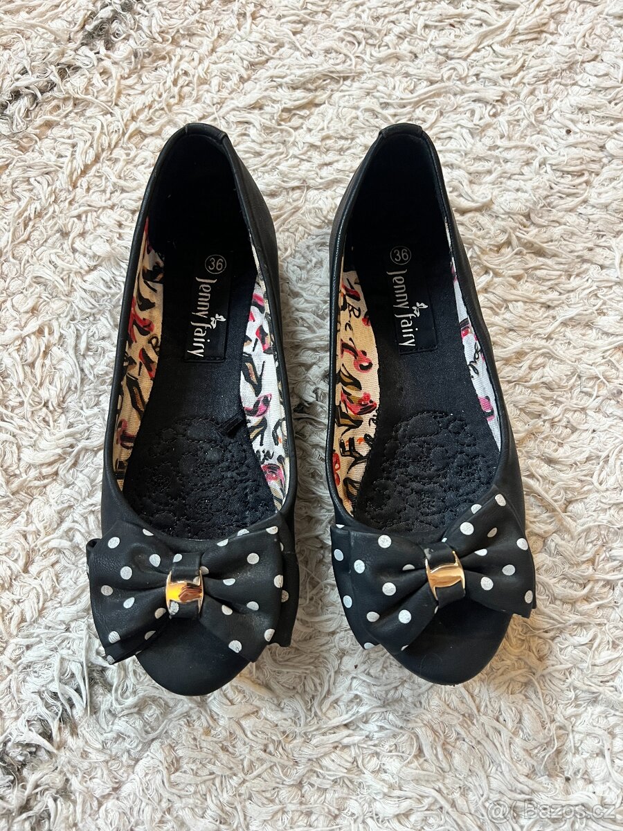 Baleríny černé s mašličkou vel. 36