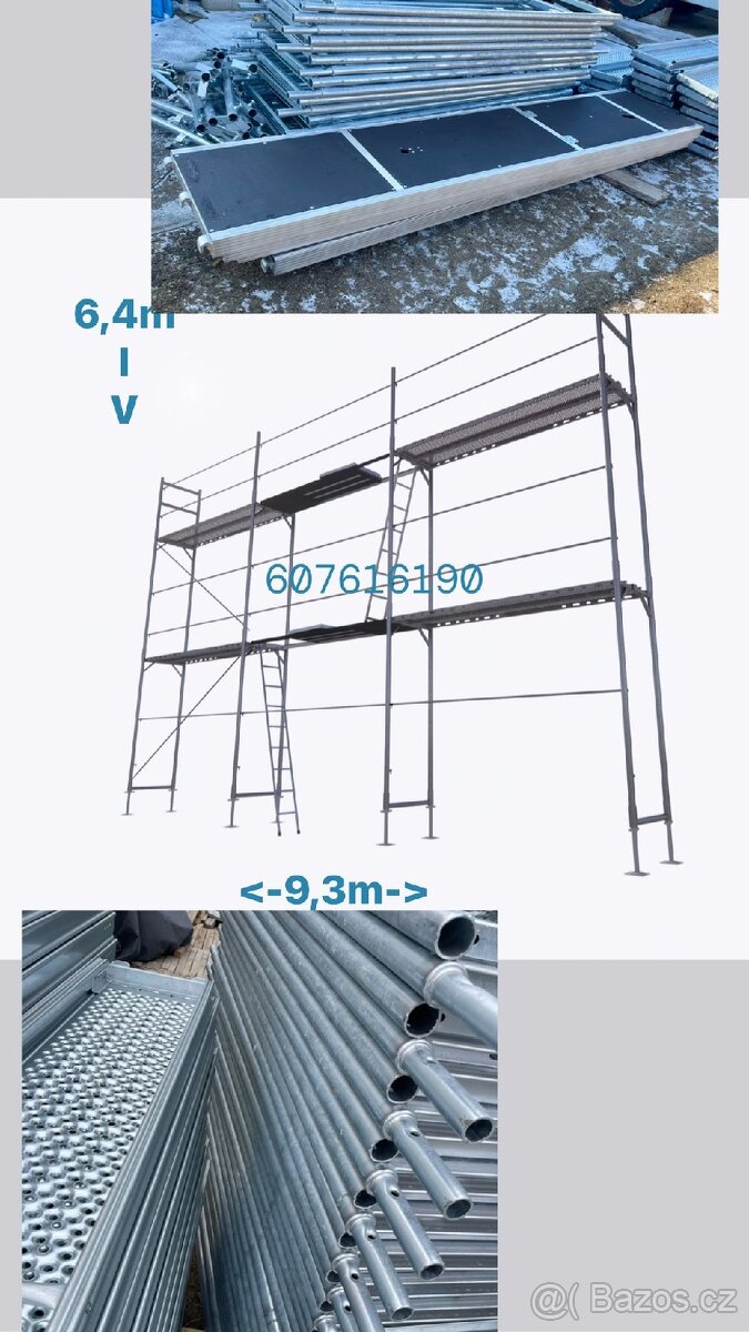 Lešení 59m2 (prac.Výška 6,4m X 9,3m)