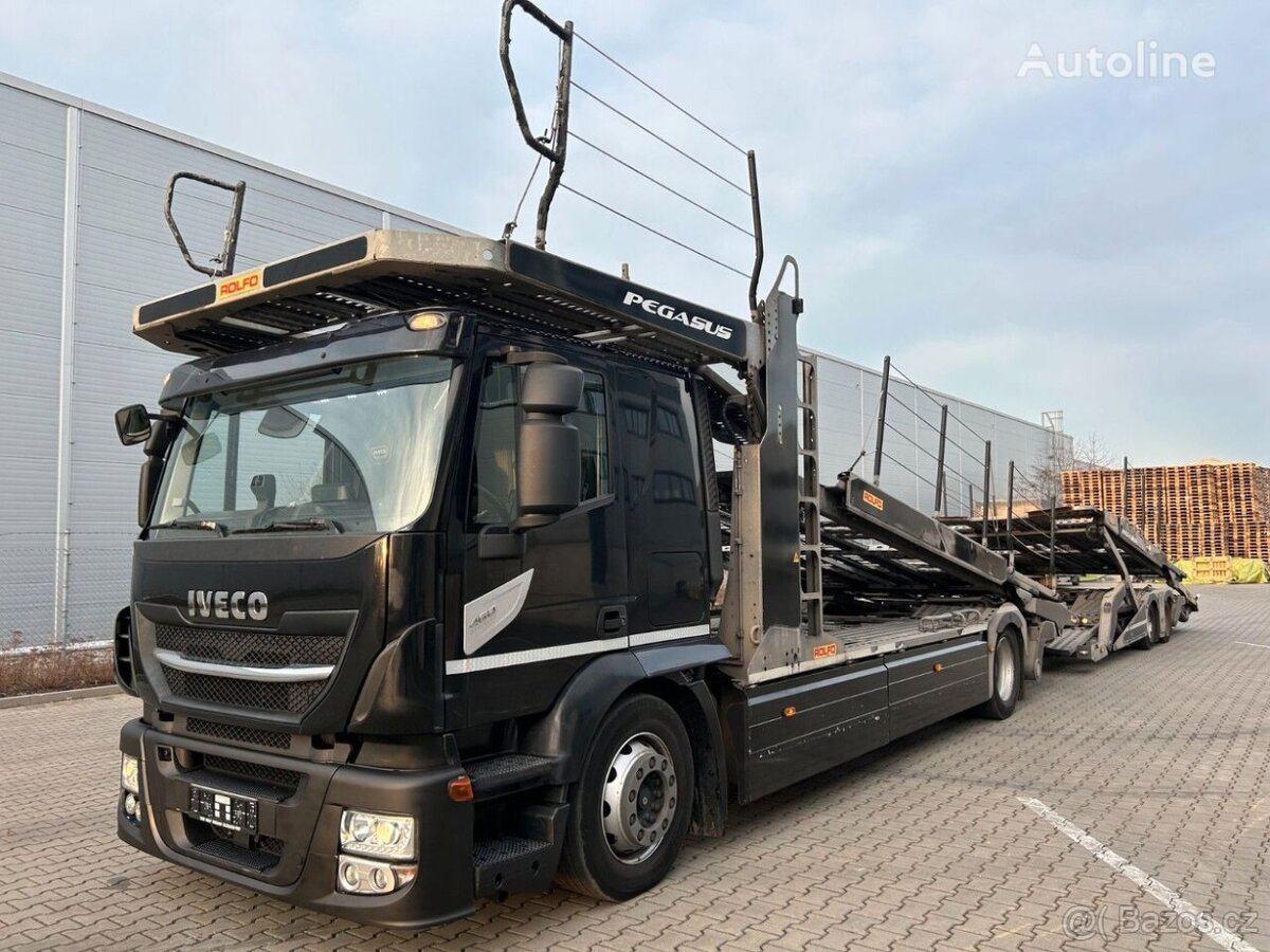 Autotransportér IVECO Stralis 460 + přívěs Rolfo Pegasus