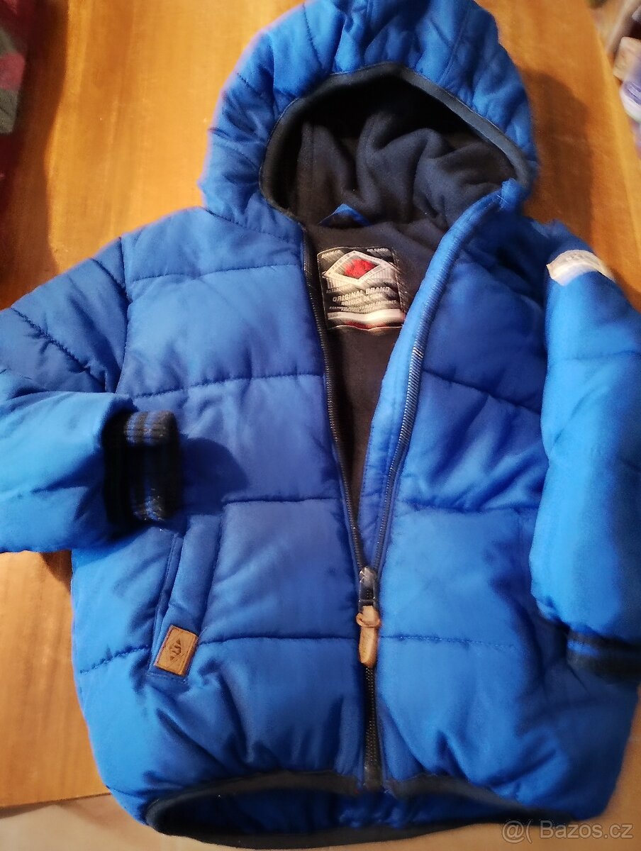 Zimní bunda NEXT modrá, velmi teplá na výšku 92cm 1,5-2 roky