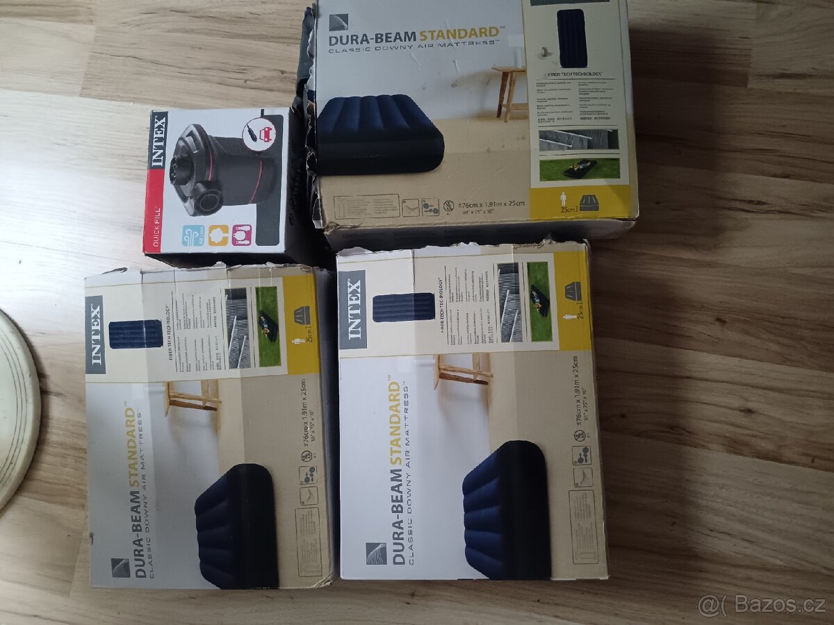 Matrace nafukovací INTEX 76x191x25cm+pumpa 12v