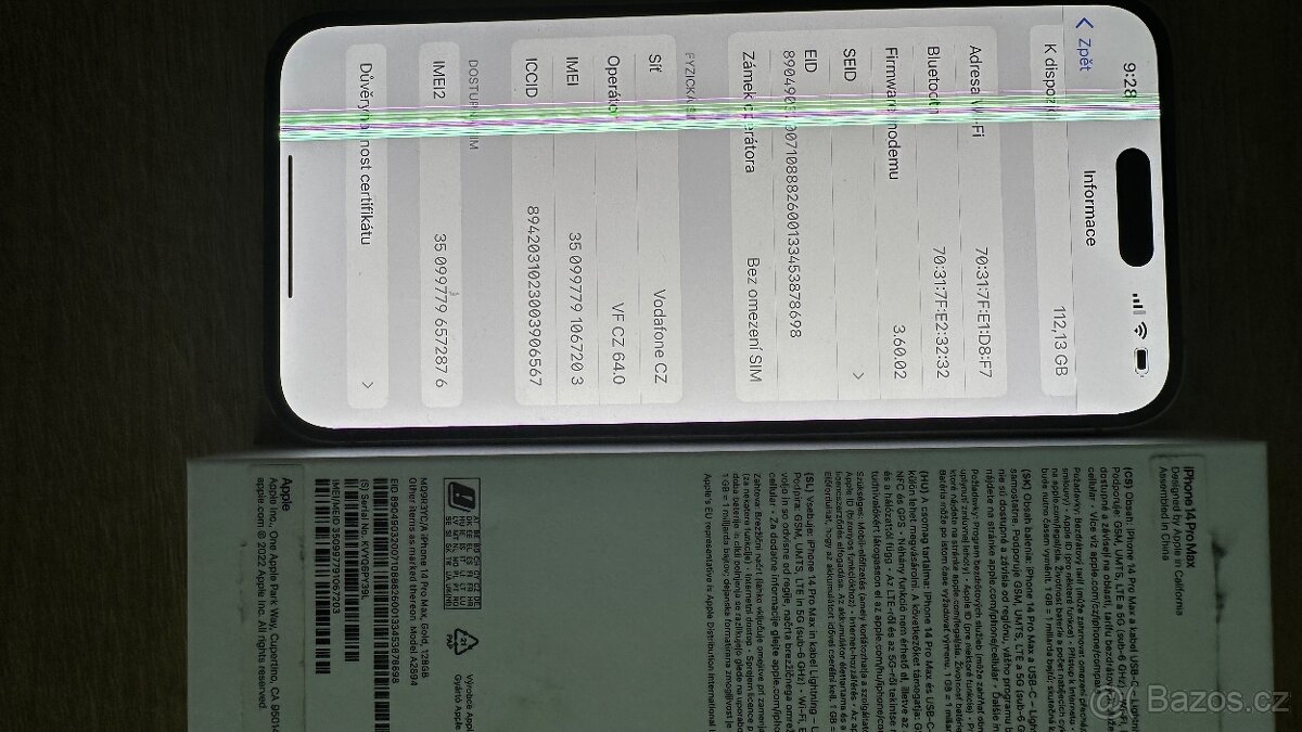 Rozbitý iphone 14 pro max gold 128gb
