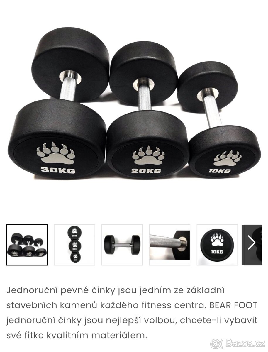Sada jednoruční činky 2,5kg - 40kg - Pogumovaný
