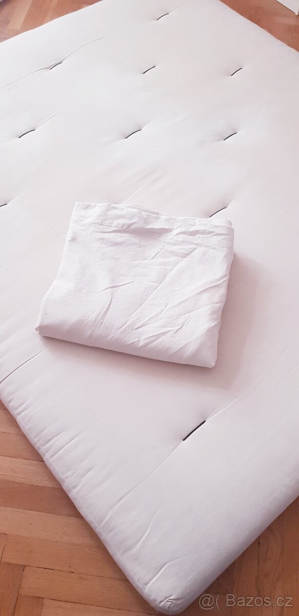 Postel masiv buk + rošty + futon 180x200