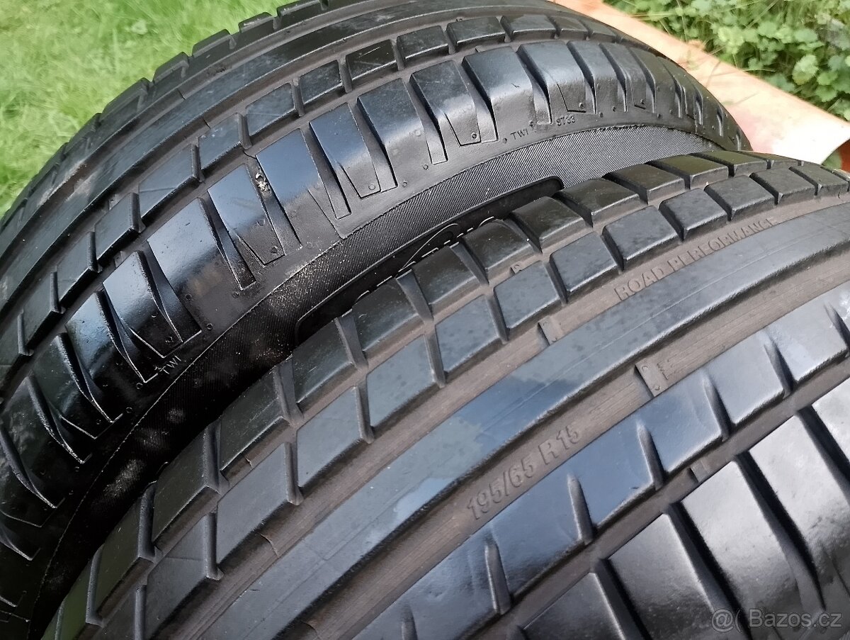 Pneumatiky 195/65 R15 95H letní 6mm vzorek 2kusy