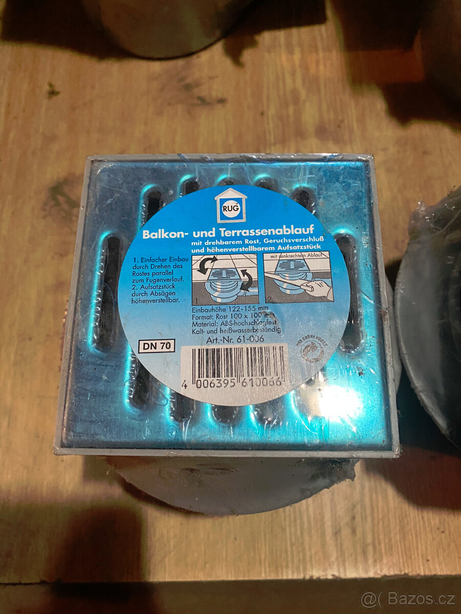 Balkonový a terasový odtok, vertikální odvod vody DN 70