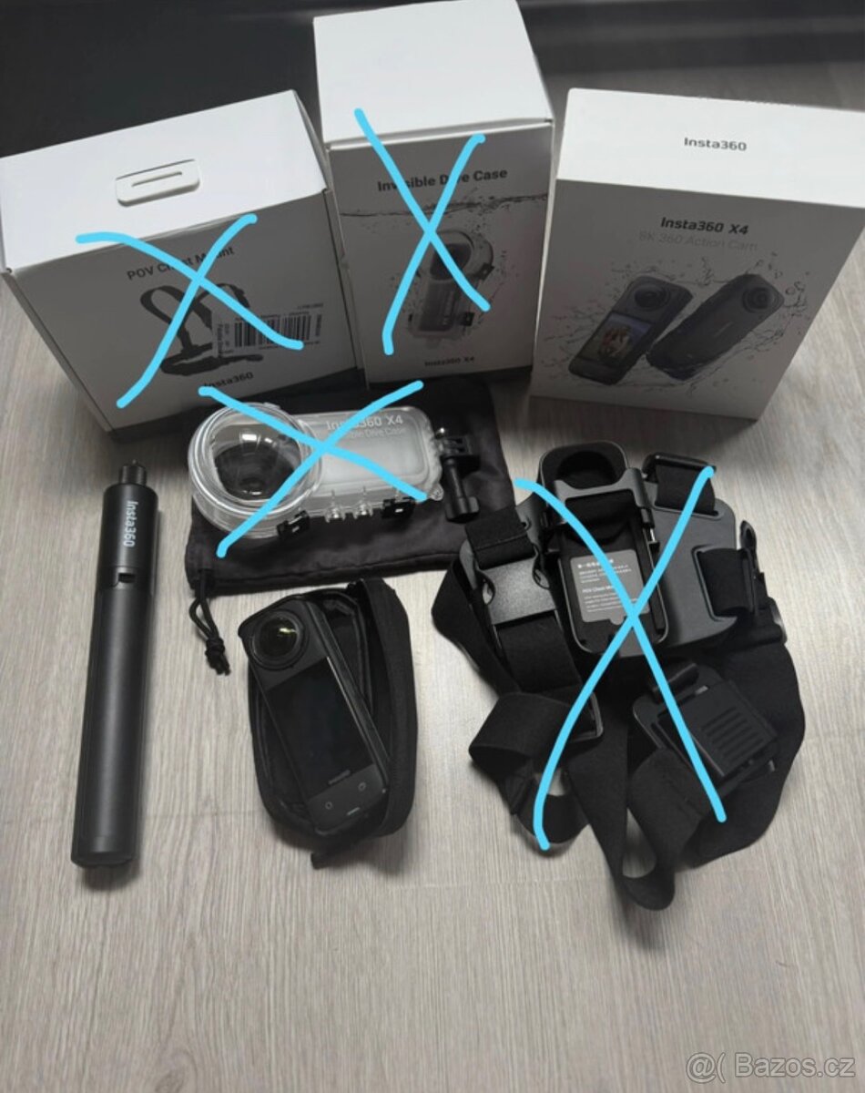 Insta360 X4 8K + příslušenství – TOP stav, záruka