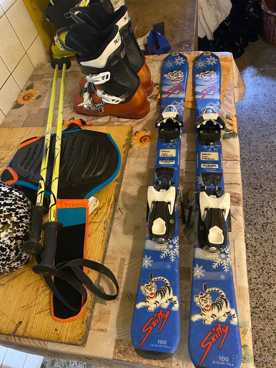Lyže 100cm včetně lyžáků a vybavení